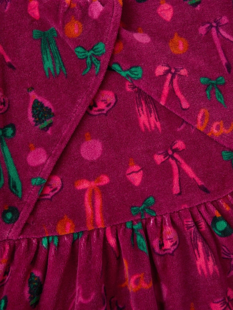 Monsoon Red Bow Velour Christmas Dress - Image 1 of 7 Monsoon Red Bow Velour Christmas Dress - Image 1 of 7