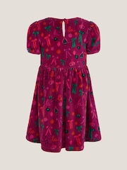 Monsoon Red Bow Velour Christmas Dress - Image 6 of 7