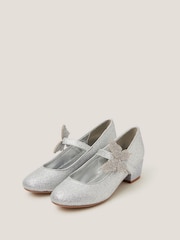 Monsoon Silver Butterfly Strap Glitter Heels - Image 1 of 3