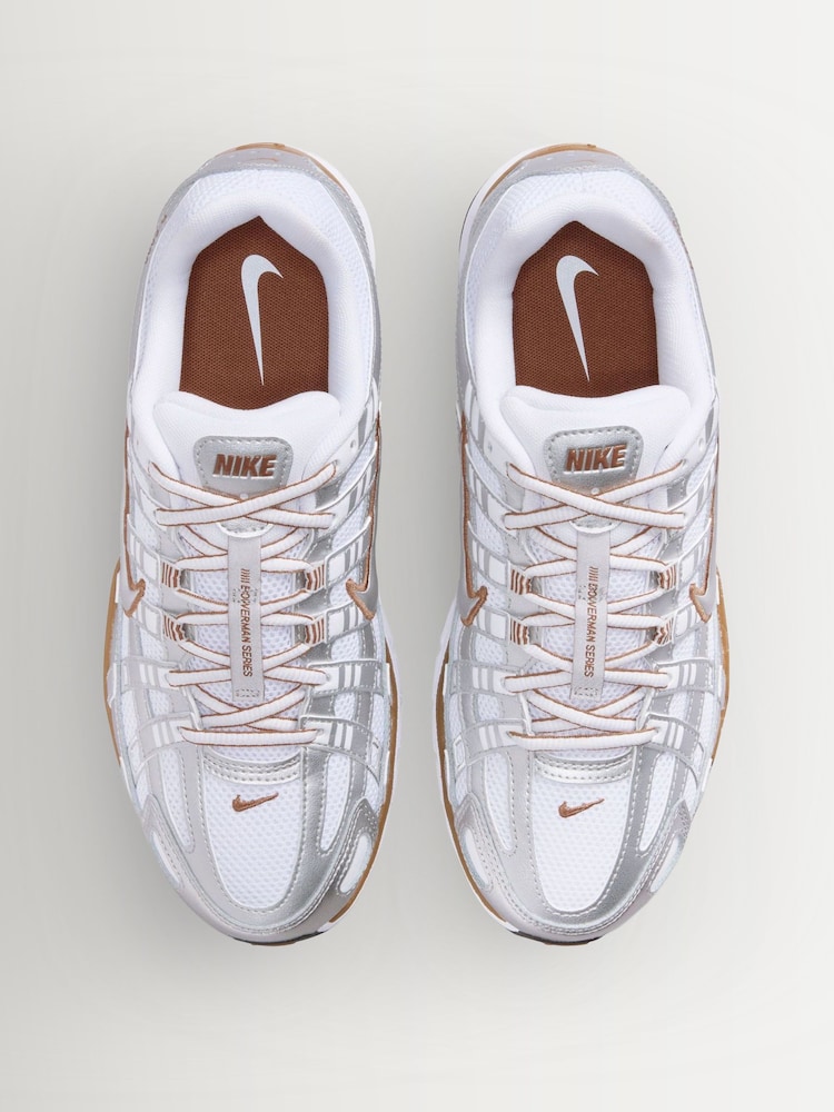 Nike Metallic Silver/Brown P-6000 Trainers - Image 6 of 6 Nike Metallic Silver/Brown P-6000 Trainers - Image 6 of 6