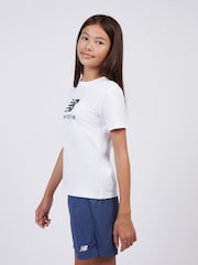New Balance White Stacked Logo T-Shirt - Image 2 of 8