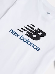 New Balance White Stacked Logo T-Shirt - Image 8 of 8