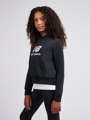 New Balance Black French Terry Stacked Logo Hoodie - Image 2 of 8