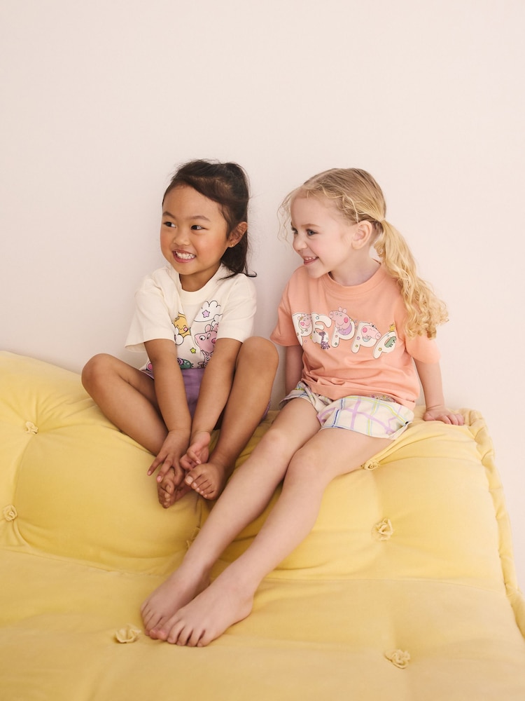 Multi Purple/ Ecru Peppa Pig Short Pyjamas 2 Pack (9mths-8yrs) - Image 2 of 4