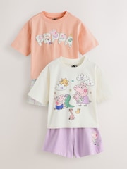 Multicolore - Lot de 2 pyjamas courts violet/écru Peppa Pig (9mois-8ans) - Image 5 sur 10