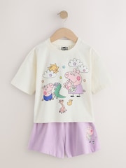 Multicolore - Lot de 2 pyjamas courts violet/écru Peppa Pig (9mois-8ans) - Image 6 sur 10