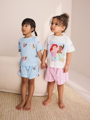 Pink Blue Disney Princess Short Pyjamas 2 Pack (9mths-10yrs) - Image 1 of 13