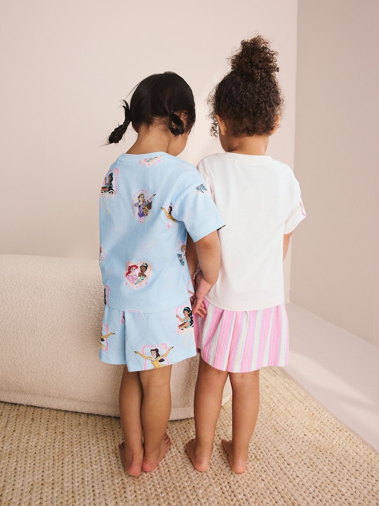 Pink Blue Disney Princess Short Pyjamas 2 Pack (9mths-10yrs) - Image 2 of 13