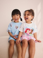 Pink Blue Disney Princess Short Pyjamas 2 Pack (9mths-10yrs) - Image 3 of 13