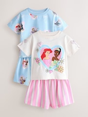 Pink Blue Disney Princess Short Pyjamas 2 Pack (9mths-10yrs) - Image 7 of 13