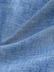 أزرق شامبراي - Denim Pocket Long Sleeve Shirt - صورة 7 من 8