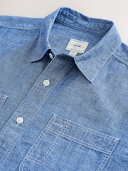 أزرق شامبراي - Denim Pocket Long Sleeve Shirt - صورة 8 من 8