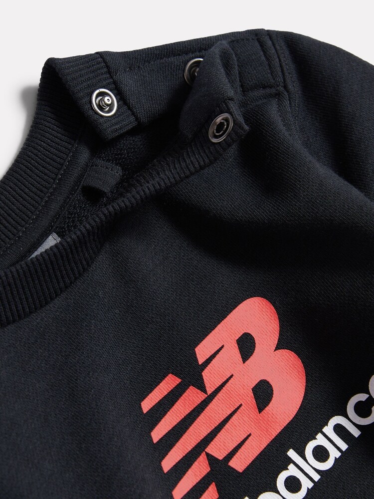 New Balance Black Stacked Logo FT Crew Sweatshirt - Image 4 of 4