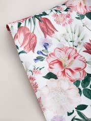 Seafoam Green/ Pink Floral Slim Fit 100% Cotton Shirt, Tie, Pocket Square and Pin Kew Garden Occasion Set - Image 11 of 11