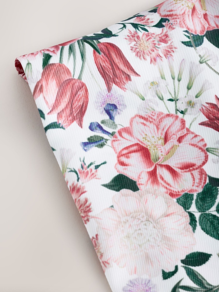 Seafoam Green/ Pink Floral Slim Fit 100% Cotton Shirt, Tie, Pocket Square and Pin Kew Garden Occasion Set - Image 11 of 11