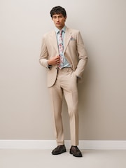 Seafoam Green/ Pink Floral Slim Fit 100% Cotton Shirt, Tie, Pocket Square and Pin Kew Garden Occasion Set - Image 3 of 11
