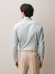 Seafoam Green/ Pink Floral Slim Fit 100% Cotton Shirt, Tie, Pocket Square and Pin Kew Garden Occasion Set - Image 5 of 11