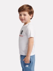 New Balance White Stacked Logo T-Shirt - Image 2 of 9