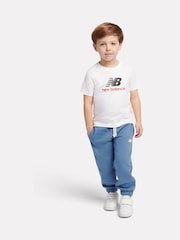 New Balance White Stacked Logo T-Shirt - Image 5 of 9
