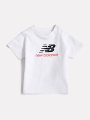 New Balance White Stacked Logo T-Shirt - Image 6 of 9