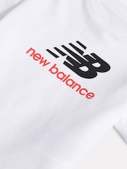 New Balance White Stacked Logo T-Shirt - Image 8 of 9