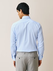 Light Blue Self Stripe/ Blue Polka Dot - Көйнөк жана галстук топтому - 8ичинен 3 сүрөт