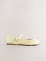 Lemon Yellow Stain Resistant Satin Standard Fit (F) Mary Jane Occasion Shoes - Image 2 of 5