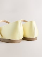 Lemon Yellow Stain Resistant Satin Standard Fit (F) Mary Jane Occasion Shoes - Image 4 of 5