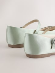 Sage Green Stain Resistant Satin Standard Fit (F) Mary Jane Occasion Shoes - Image 4 of 6