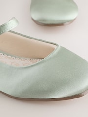 Sage Green Stain Resistant Satin Standard Fit (F) Mary Jane Occasion Shoes - Image 6 of 6