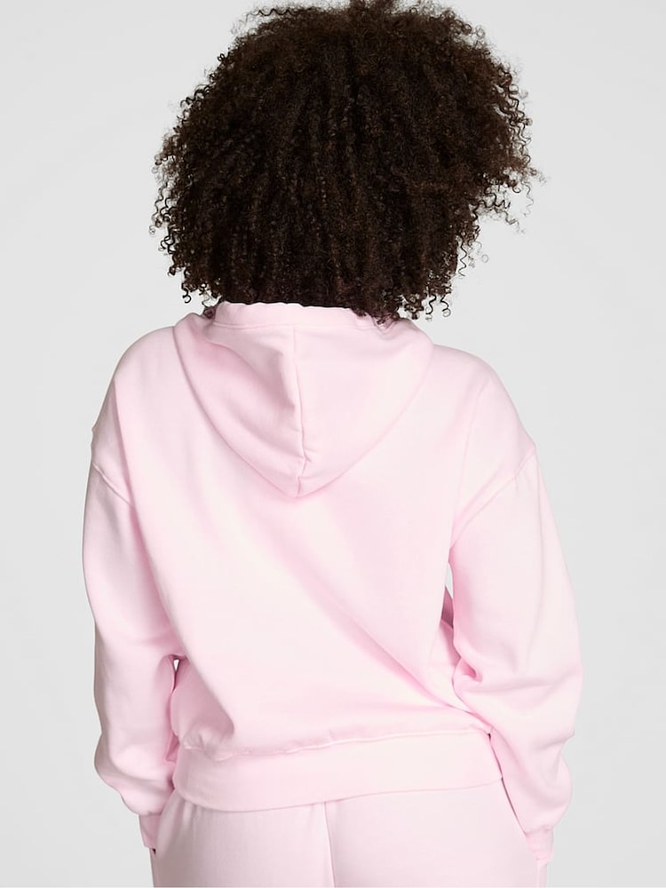 Victoria's Secret PINK Pink Tulip Logo Fleece Zip Up Hoodie - Image 2 of 2