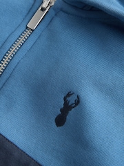 Blue/White Colourblock Zip Through Hoodie (3-16yrs) - Image 3 of 4