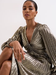 Phase Eight Gold Ellen Dress - Image 5 of 7
