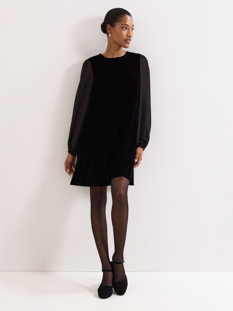 velvet long sleeve swing dress HA-EMORE Women's Plus Size Wrap V Neck Velvet Dress Swing Dress Long Sleeve Party Dress