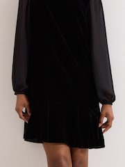 Phase Eight Black Velvet Swing Dress - Image 5 of 8