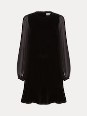 Phase Eight Black Velvet Swing Dress - Image 8 of 8