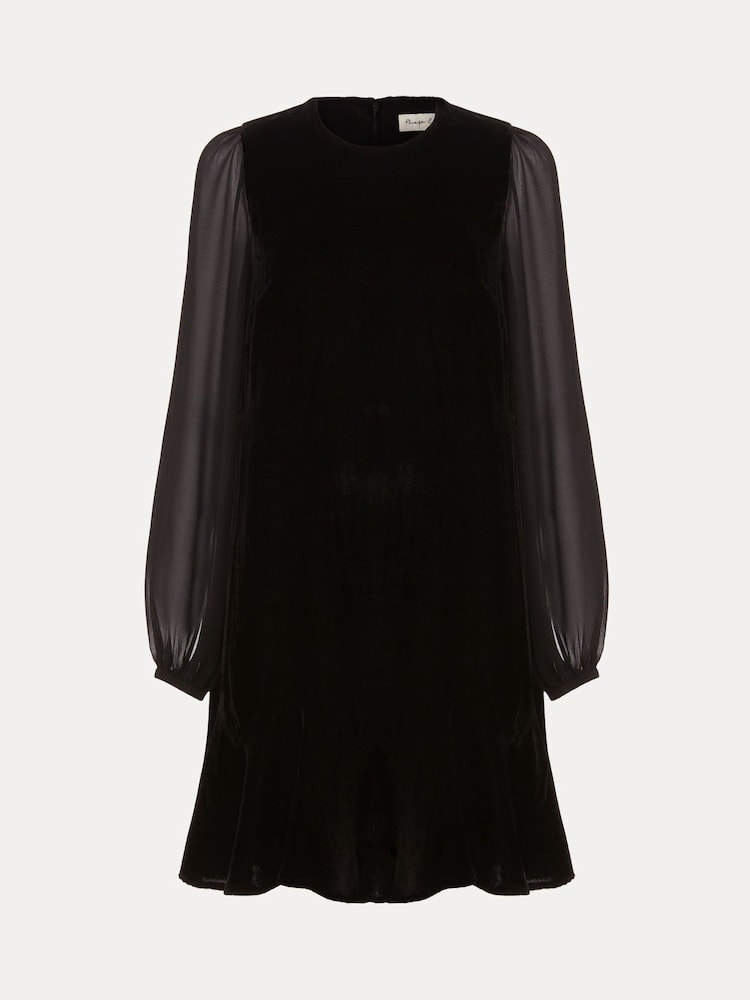 Phase Eight Black Velvet Swing Dress - Image 8 of 8