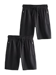Black/Black Light Weight Sports Shorts 2 Pack (3-17yrs) - Image 7 of 7