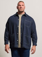 BadRhino Big & Tall Blue Denim Chore Shacket - Image 2 of 7