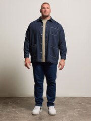 BadRhino Big & Tall Blue Denim Chore Shacket - Image 3 of 7