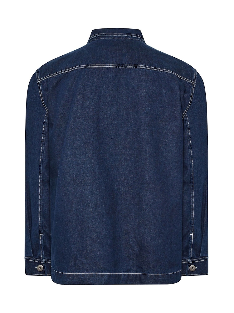 BadRhino Big & Tall Blue Denim Chore Shacket - Image 7 of 7 BadRhino Big & Tall Blue Denim Chore Shacket - Image 7 of 7