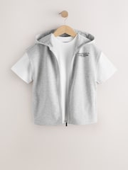 Grey Hoodie Tank and T-Shirt Set (3-16yrs) - Image 1 of 10