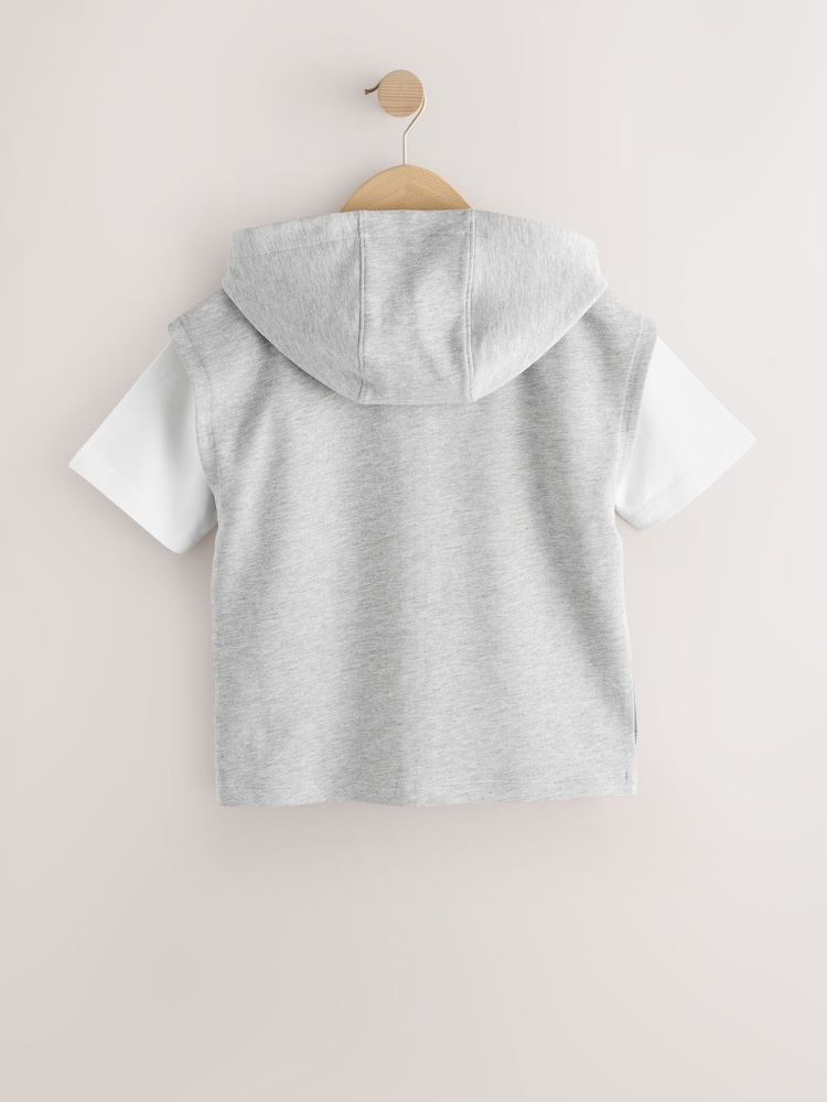 Grey Hoodie Tank and T-Shirt Set (3-16yrs) - Image 2 of 10