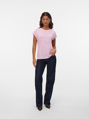 VERO MODA Pink Short Sleeve Soft Touch T-Shirt - Image 3 of 5