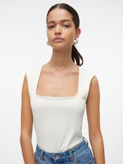 VERO MODA White Square Neck Sleeveless Top - Image 1 of 5