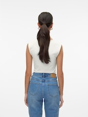 VERO MODA White Square Neck Sleeveless Top - Image 2 of 5