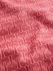 Red Palm Geometric Cotton Rich Easy Care Print Smart Shirt - Image 3 of 3