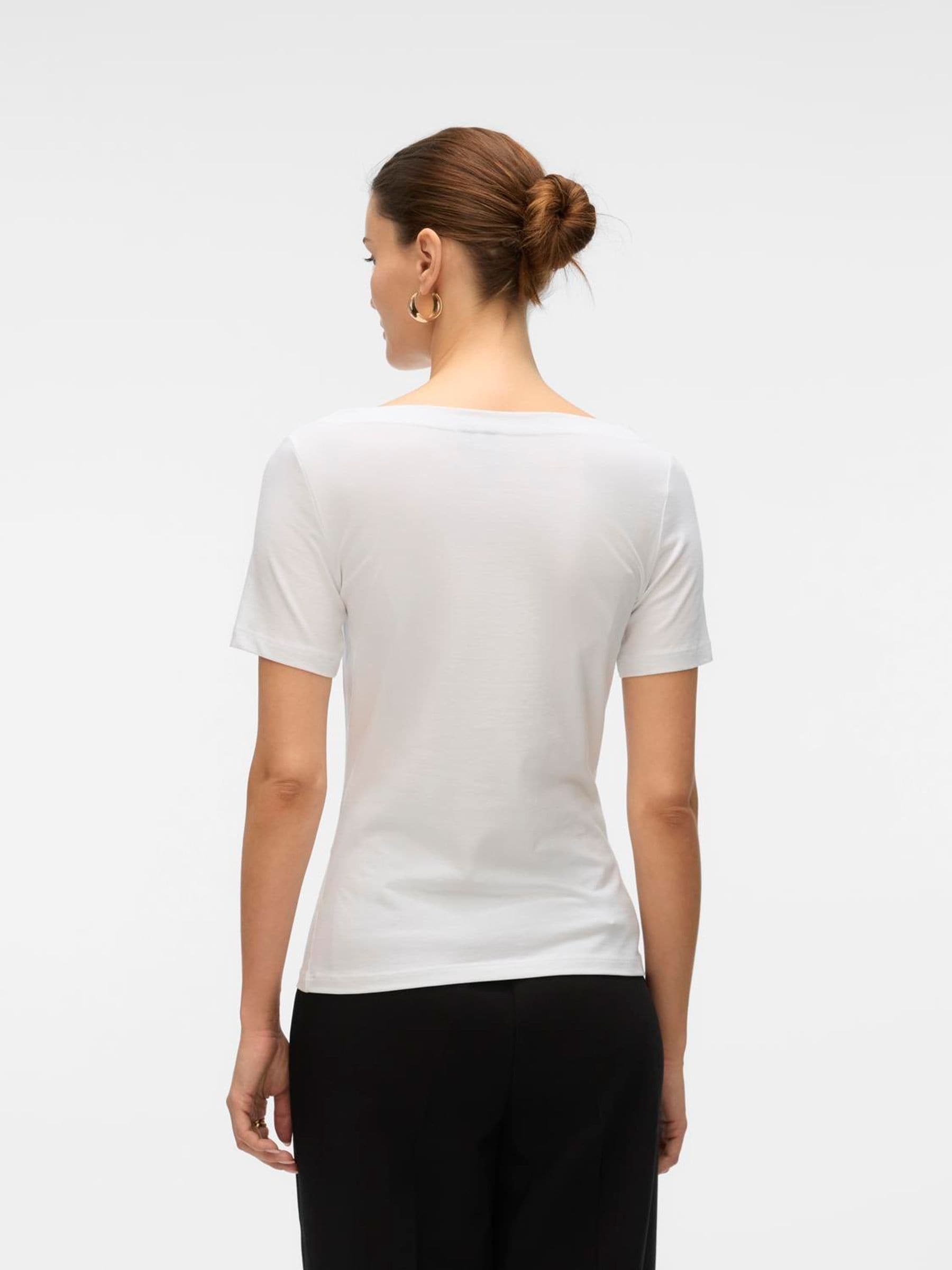 Buy Vero Moda White Short Sleeve Boat Neck T-Shirt from Next USA