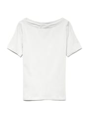 VERO MODA White Short Sleeve Boat Neck T-Shirt - Image 5 of 5