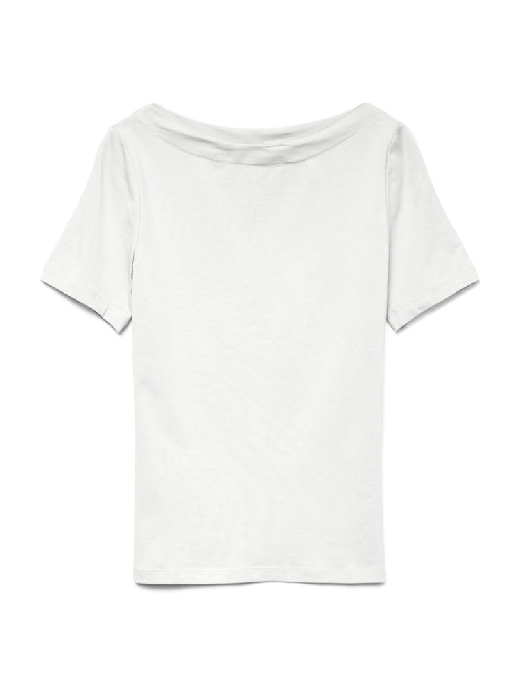 VERO MODA White Short Sleeve Boat Neck T-Shirt - Image 5 of 5